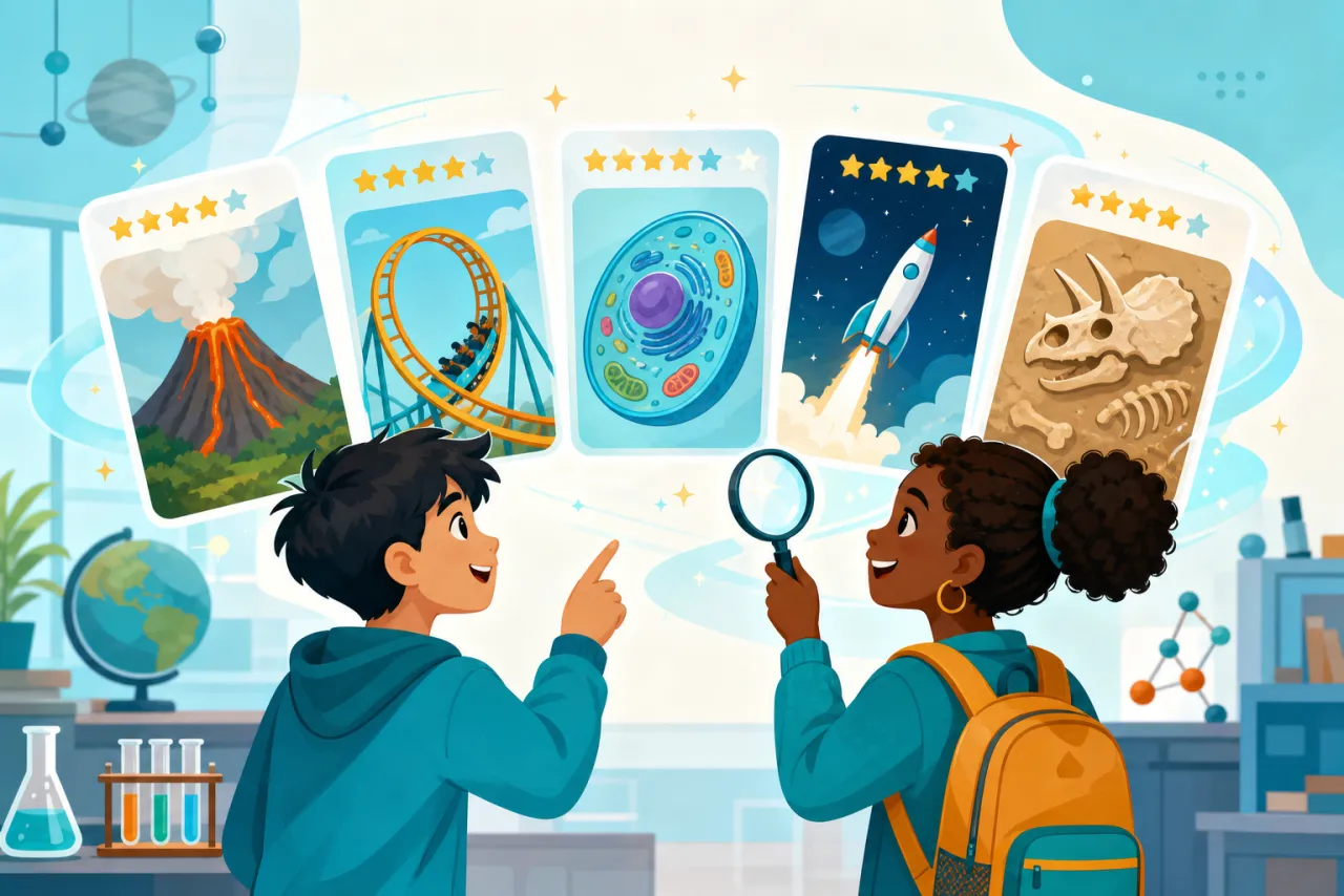 Students exploring the activity library