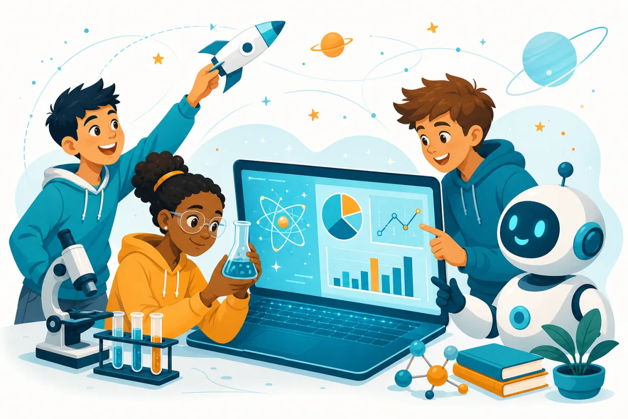 Students learning science with AI-supported tools